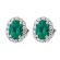 Oval Emerald Stud Earrings with Halo of Diamonds in 18k White Gold