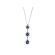 Triple Drop Sapphire Pendant with Halos of Diamonds in 18k White Gold