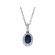 Oval Sapphire Pendant with Graduating Halo of Diamonds in 18k White Gold