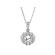 Semi Mount Solitaire Style Pendant with Halo of Diamonds in 18k White Gold