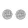 Diamond Cluster Stud Earrings with Halo in 18k White Gold
