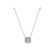 Square Diamond Cluster Necklace with Halo Design in 18k White Gold