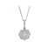 Flower Shaped Pendant with Protruding Diamonds in 18k White Gold
