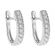 18k White Gold Huggie Earrings with Diamonds Between Milgrain Design