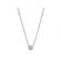 Diamond Solitaire Necklace with Halo and Diamonds on Chain in 18kt White Gold