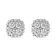 Cushion Shape Diamond Cluster Earrings / Studs - 18kt White Gold Jewelry