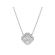 Cluster Necklace / Diamond Pendant - Halo Style - 18k White Gold Jewelry