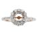 Two Tone Diamond Engagement Ring - 18k White and Rose Gold - Round Halo - Semi Mount