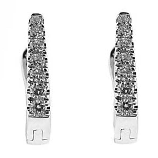 Diamond Hoop Huggie Earrrings 0.24ct 18kt White Gold
