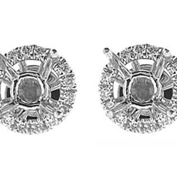 Diamond Halo Stud Jacket 18kt White Gold