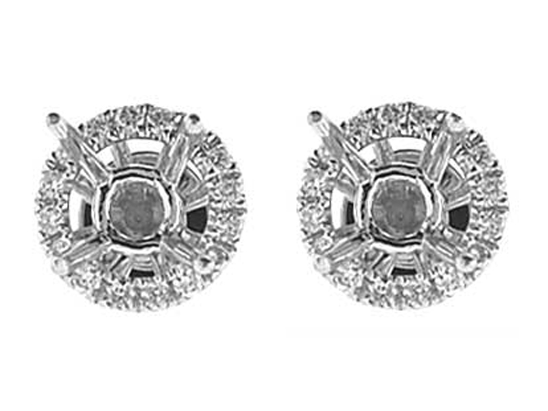 Diamond Halo Stud Jacket 18kt White Gold