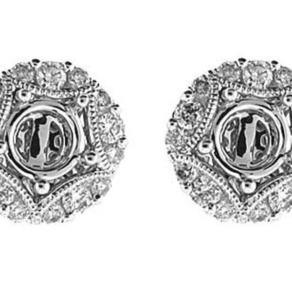 Diamond Halo Stud Jacket 18kt White Gold