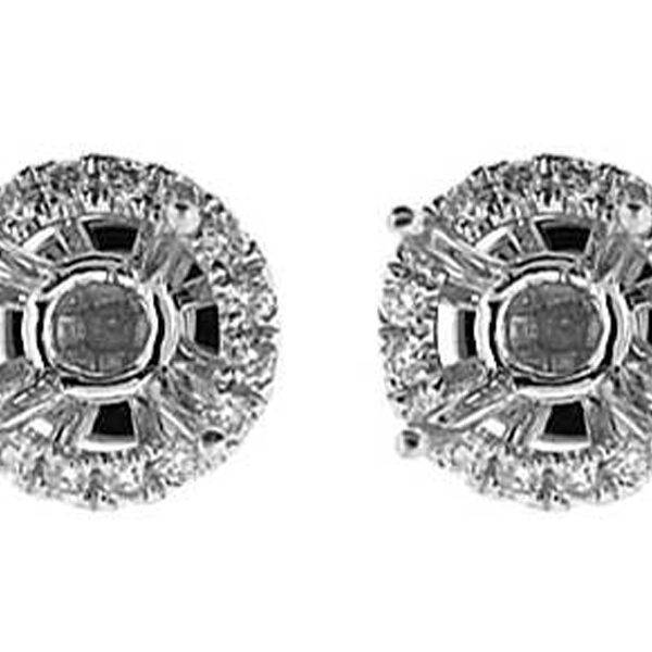 Diamond Halo Stud Earring Jacket 18kt White Gold