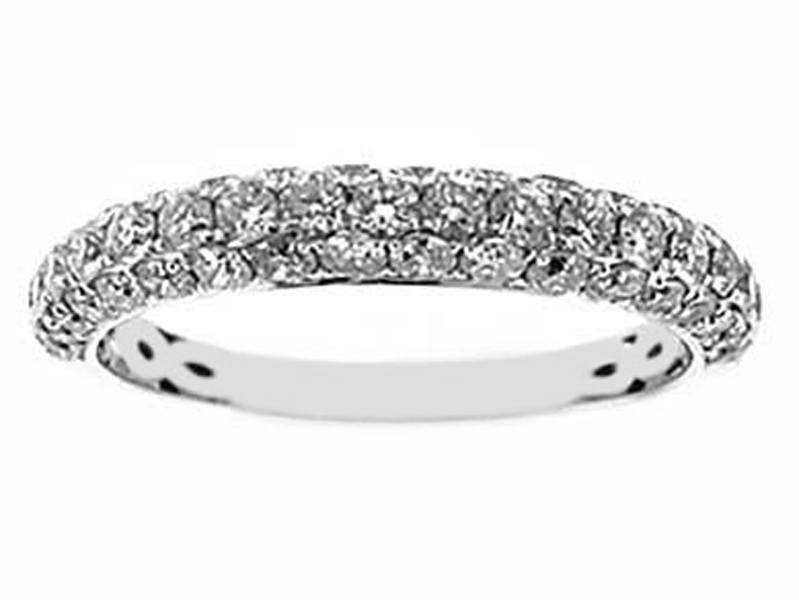 Pavé Set Band with Round Diamonds in 18k White Gold