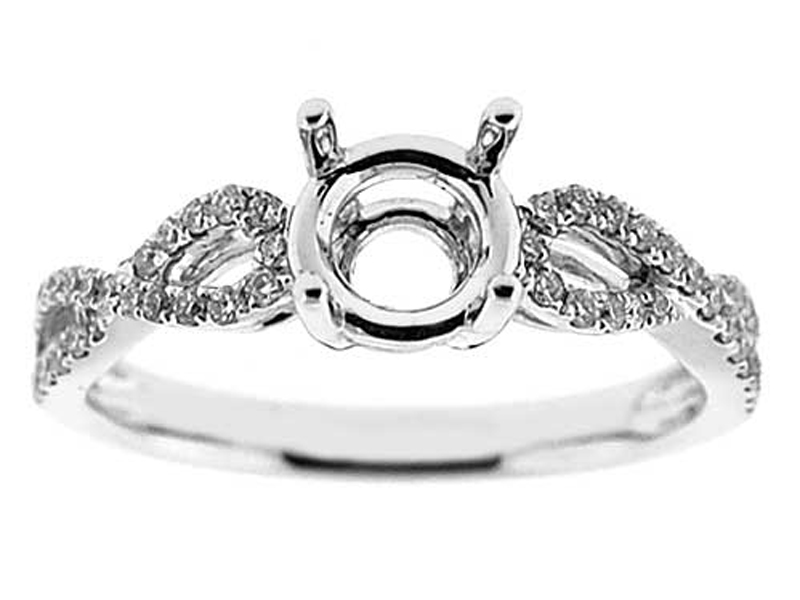 Twist Infinity Design 0.25ct Semi Mount Engagement Ring 18kt White Gold