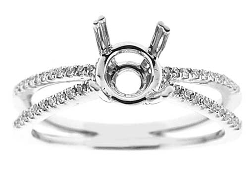 Split Shank Thin Diamond Engagement Ring Semi Mount