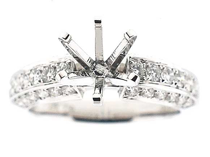 Three Sided Diamond Engagment Ring Semi Mount