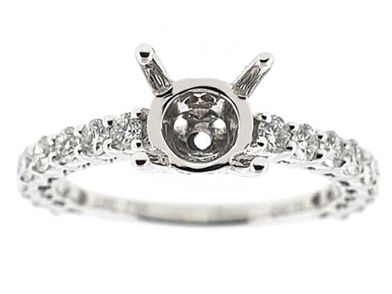 3/4 Way Prong Set Diamond Engagement Ring Semi Mount