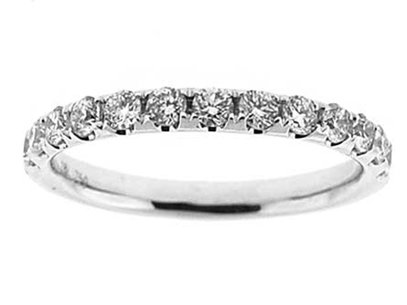 13 Stone Micro Prong Set Single Row Diamond Wedding Band (Stackable)