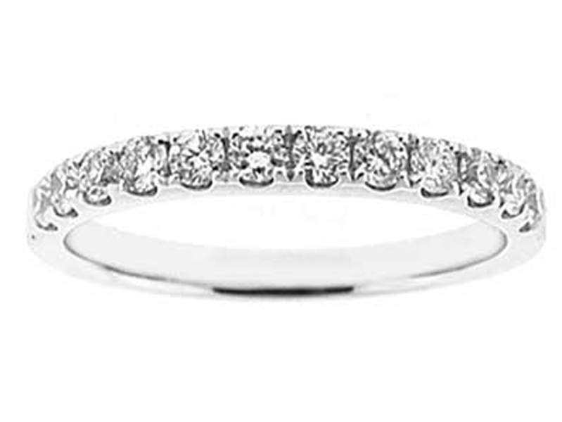 Micro Prong Set 12 Diamond Ladies Gold Band (Stackable Ring)