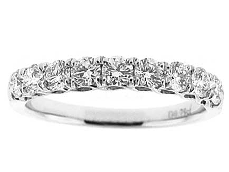 Single Row Band with Micro-Prong Set Round Diamonds in 18k White Gold