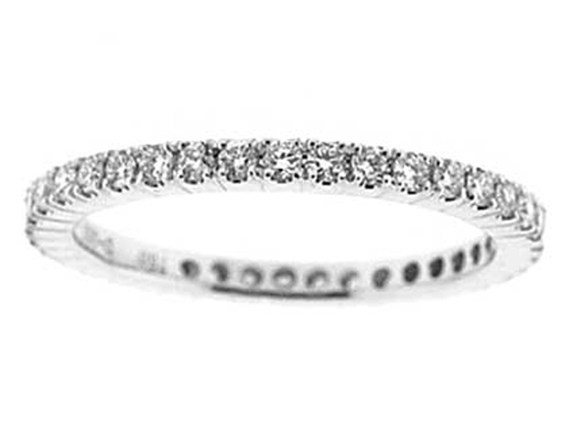 Eternity Band with Micro Prong Set Round Diamonds in 18k White Gold