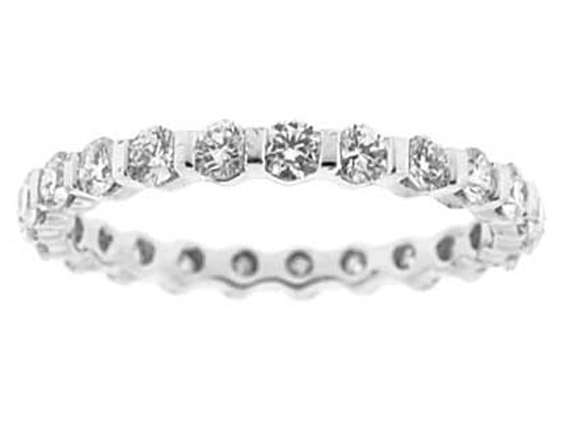 Eternity Band with Channel Set Round Diamonds in 18k White Gold