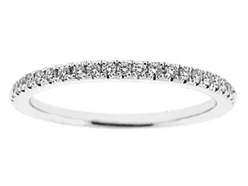 Single Row Band with Round Diamonds Set in 18k White Gold