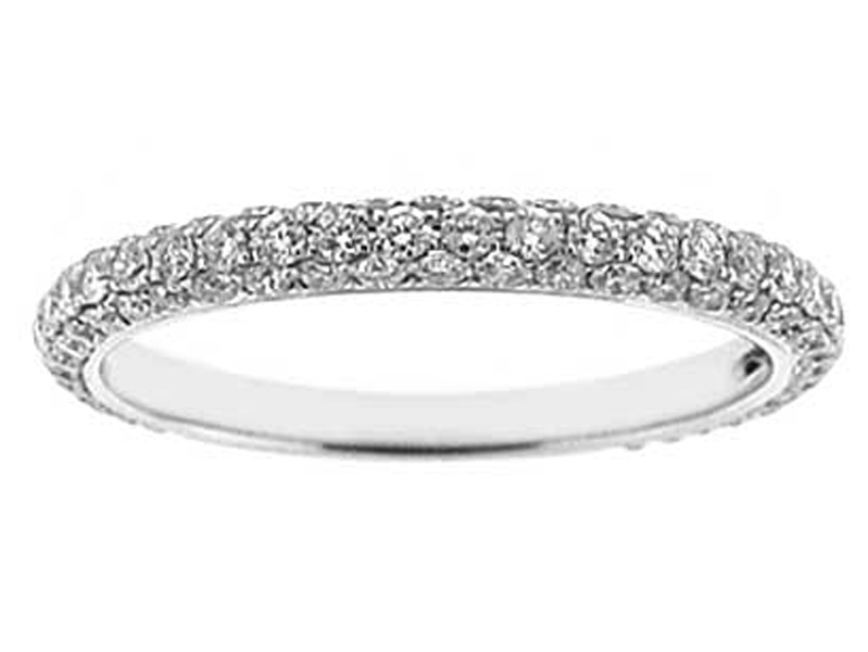 Pavé Set Band with Round Diamonds in 18k White Gold