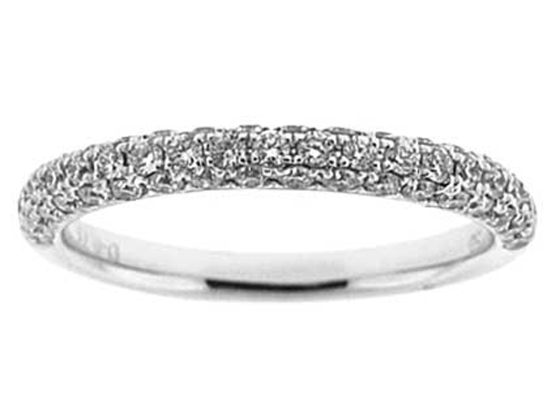 Pavé Set Band with Round Diamonds in 18k White Gold
