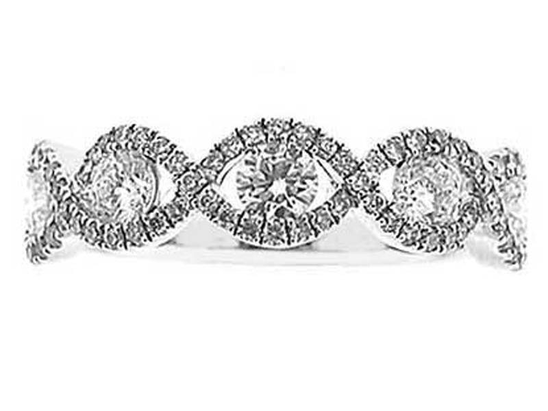 Channel Set Twist Band with Round Diamonds in 18k White Gold