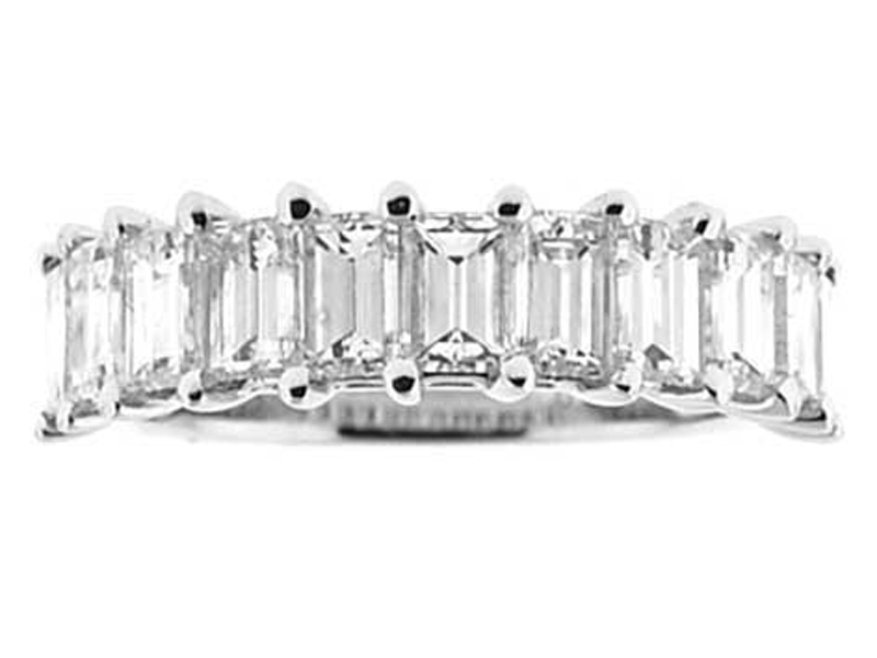 Single Row Band with Baguette Diamonds Set in 18k White Gold