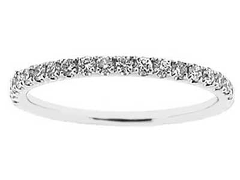 Single Row Band with Round Diamonds Set in 18k White Gold