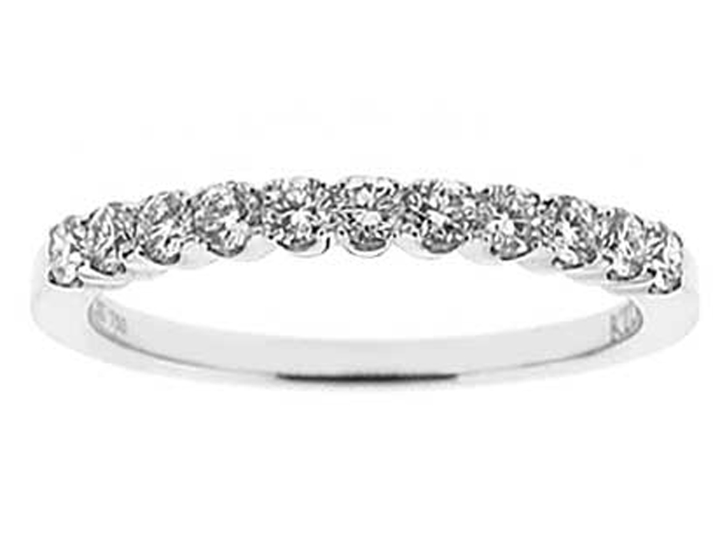 Single Row Micro-Prong Set Band with Round Diamonds in 18k Yellow Gold