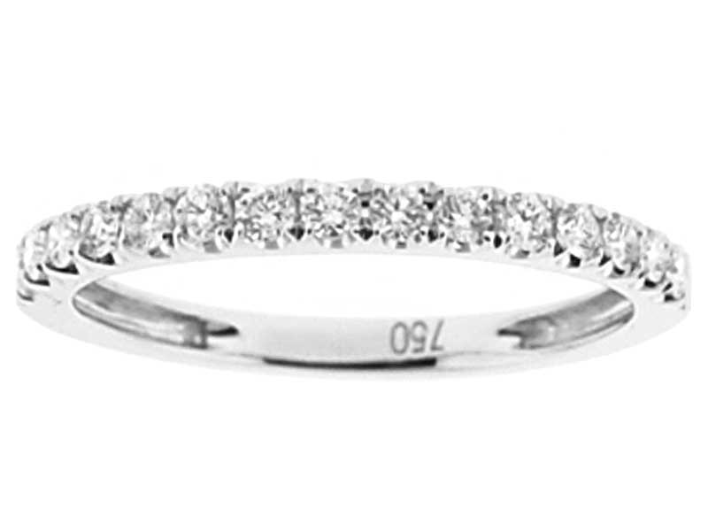 Single Row Band with Micro-Prong Set Round Diamonds in 18k White Gold