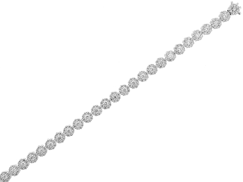 Diamond Tennis Bracelet Prong Set in 18K White Gold