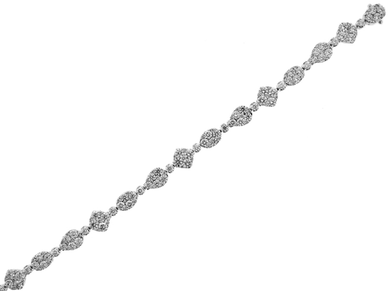Multi Shaped Diamond Tennis Bracelet in 18K White Gold