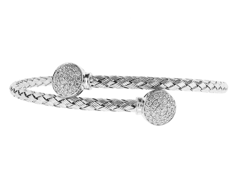 Diamond Rope Bangle in 18K White Gold