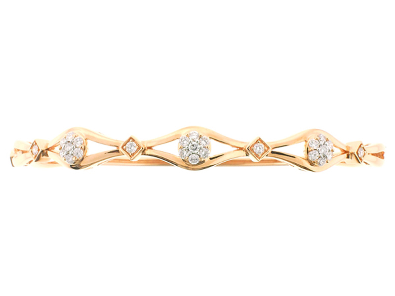 Graceful Diamond Bangle in 18K Yellow Gold