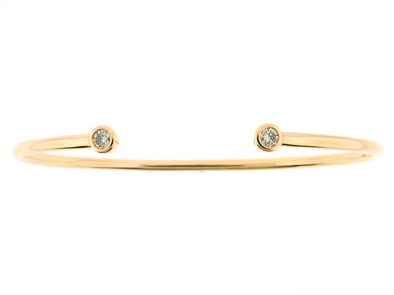 Bezel Set Chic Diamond Bangle in 18K Yellow Gold