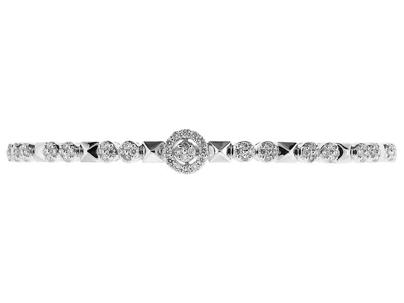 Diamond Micro Prong Set Bangle in 18K White Gold