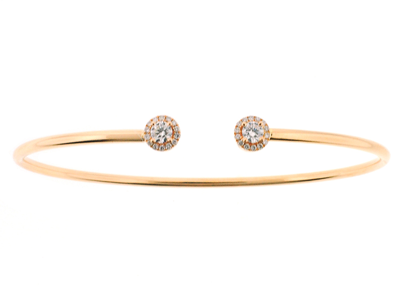 Micro Prong Set Diamond Bangle in 18K Yellow Gold