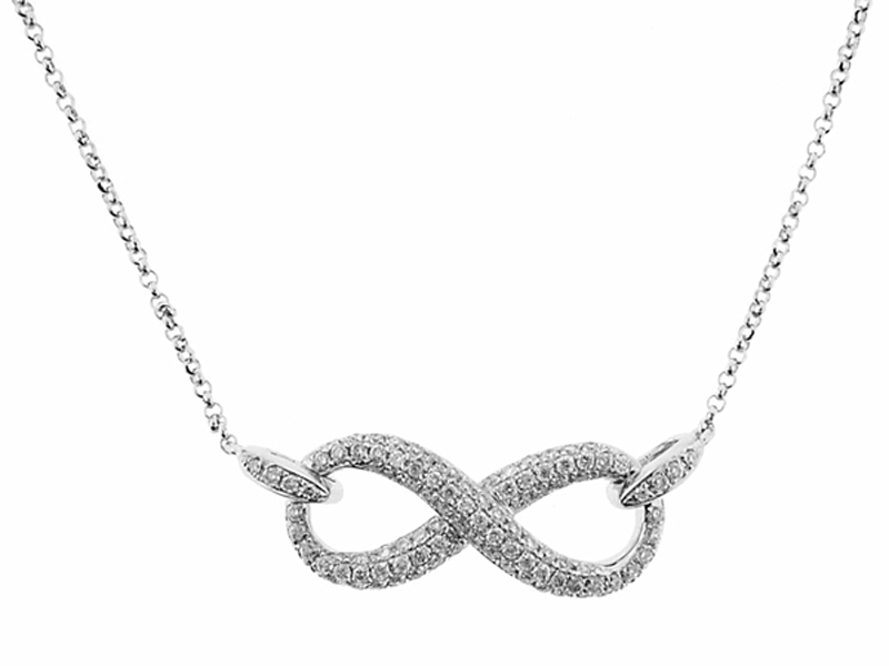 Diamond Infinity Necklace in 18K White Gold