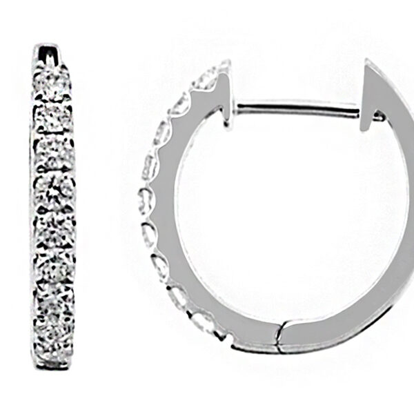 Diamond Hoop Earrings in 18k White Gold