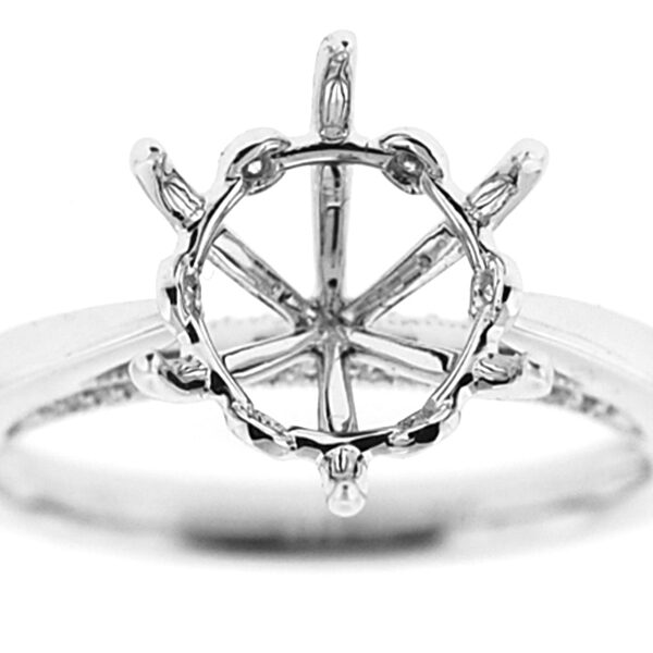6 Prong Solitaire Diamond Engagement Ring in 18K White Gold