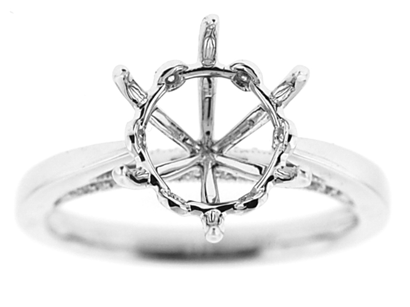6 Prong Solitaire Diamond Engagement Ring in 18K White Gold