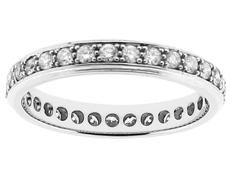 Single Row Eternity Band with Preset Diamonds in 18k White Gold