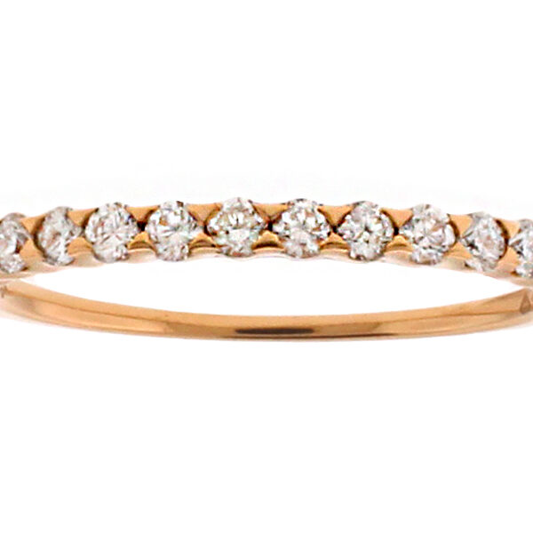 Single Row Prong Set Diamond Band in 18k Rose Gold