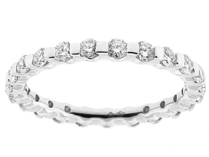 Single Row Channel Set Eternity Band with Diamonds in 18k White Gold