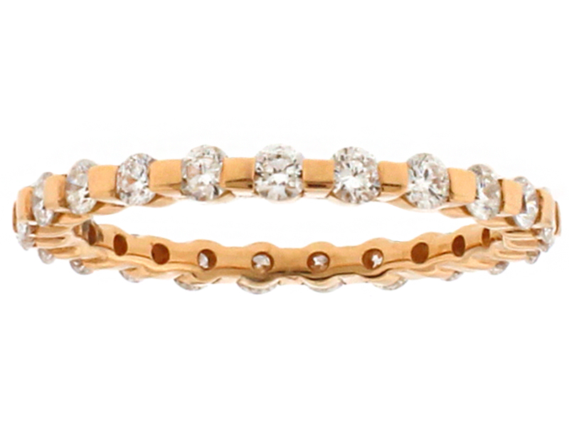 Ladies Eternity Band with Channel Set Diamonds in 18k Yellow Gold
